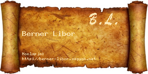 Berner Libor névjegykártya